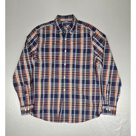 Charles Tyrwhitt Other - Charles Tyrwhitt Button Down Shirt Mens Medium Non Iron Slim Fit Blue Brown
